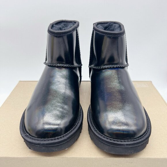 UGG Classic Mini Iridescent Metallic Black Ankle Short Boots Womens US 5 EU 36 - Picture 4 of 12